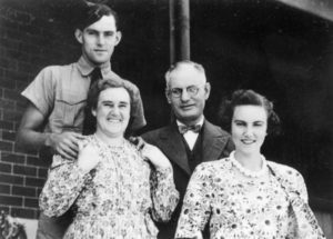 John and Elsie Curtin with their two children outside their Cottesloe house