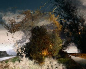 Daniel Kristjansson, Untitled (tree at night), 2021, digital photographic collage on ragpaper, 100 x 80cm, Image courtesy of the artist. Daniel Kristjansson, Untitled (tree at night), 2021, digital photographic collage on ragpaper, 100 x 80cm, Image courtesy of the artist.